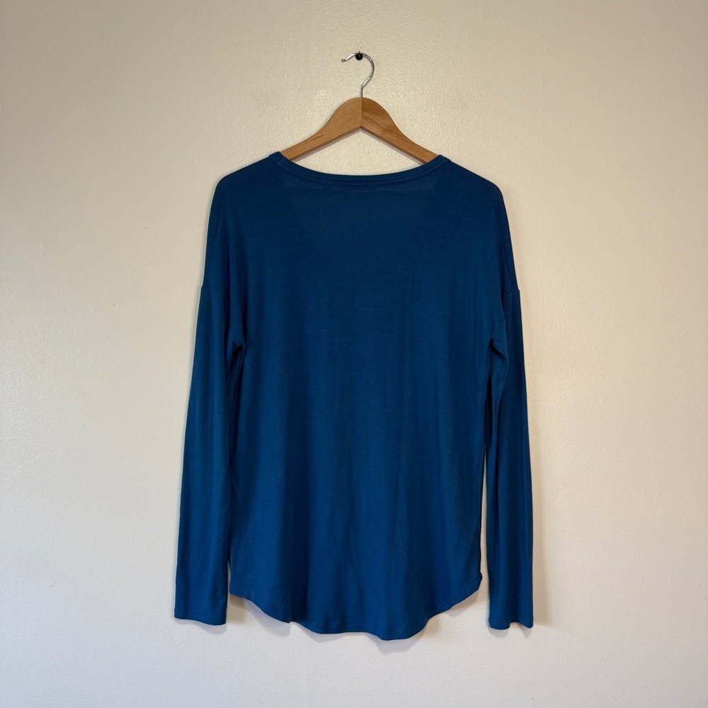 Athleta Blue‎ cloudlight cowl relaxed long sleeve top Women's Size S - Picture 2 of 7